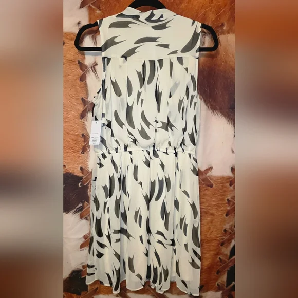 Nine West Black and White Patterned Midi Dress - Picture 3 of 3